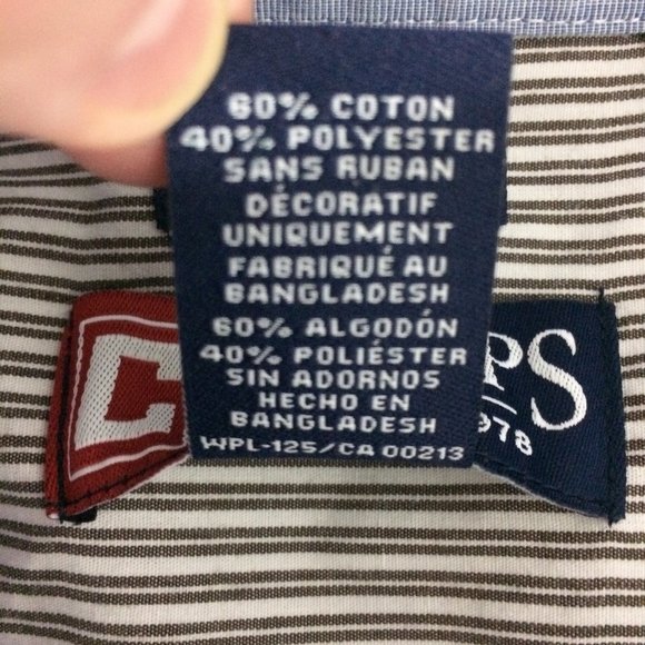 Chaps Mens L Striped Easy Care Button Up Shirt - Picture 6 of 7